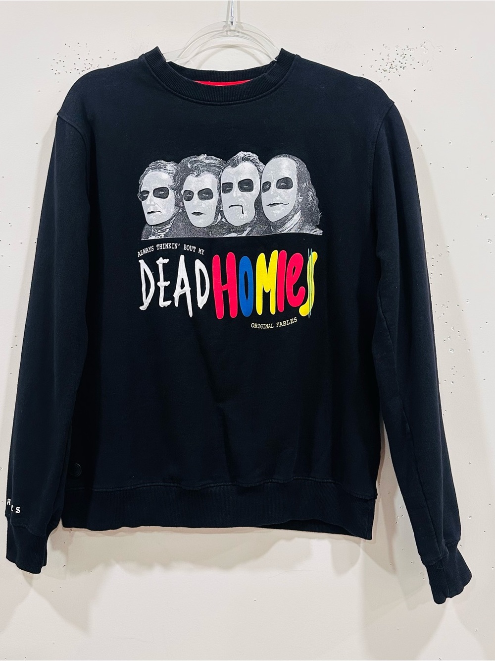 Original Fables Dead Homies Crewneck Sweatshirt Black Men's Size M Cotton Blend